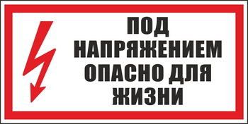 S28 под напряжением. опасно для жизни (пленка, 300х150 мм) - Знаки безопасности - Вспомогательные таблички - Магазин охраны труда и техники безопасности stroiplakat.ru