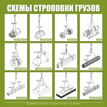 Схема строповки st05 (1000х1000 мм, пленка самоклеющаяся) - Схемы строповки и складирования грузов - Магазин охраны труда и техники безопасности stroiplakat.ru