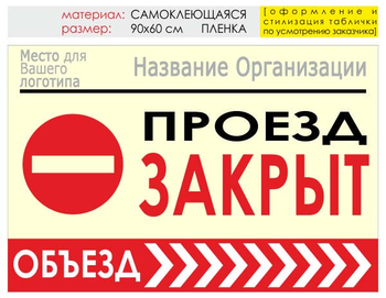 Информационный щит "объезд справа" (пленка, 90х60 см) t13 - Охрана труда на строительных площадках - Информационные щиты - Магазин охраны труда и техники безопасности stroiplakat.ru