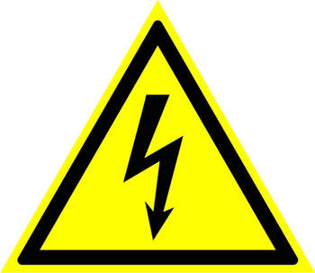 W08 внимание! опасность поражения электрическим током  (пленка, сторона 150 мм) - Охрана труда на строительных площадках - Знаки безопасности - Магазин охраны труда и техники безопасности stroiplakat.ru
